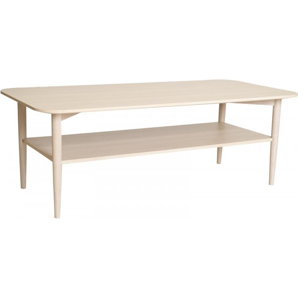 Table basse Kalmar 135 cm - Placage chêne pigmenté blanc Table basse Kalmar 135 cm - Placage chêne pigmenté blanc