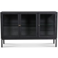 Cliff sideboard i plåt med 3 dörrar - Svart / Klarglas Cliff sideboard i plåt med 3 dörrar - Svart / Klarglas