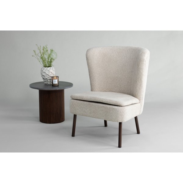Fauteuil Hlls - Beige/noyer