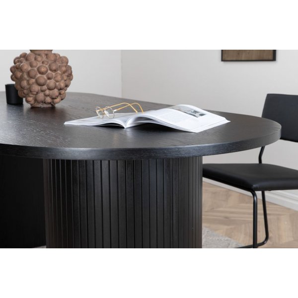 Eettafel 200x90 cm zwart gebeitst - Bianca Eettafel 200x90 cm zwart gebeitst - Bianca