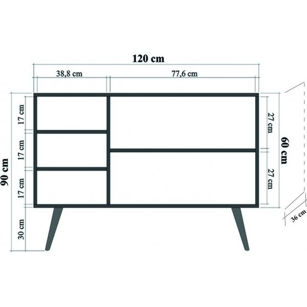 Mega skänk autumn - Sonoma ek Mega skänk autumn - Sonoma ek
