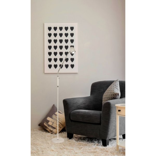 Lampadaire Sandnes - Blanc/chrome