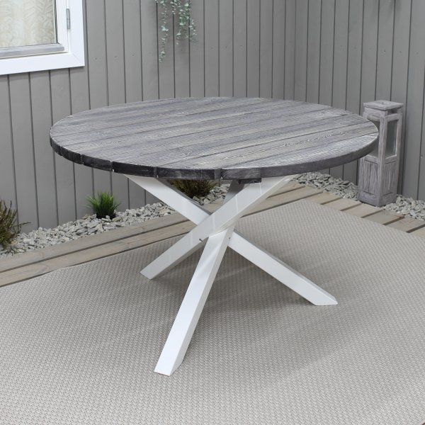 Scottsdale eettafel 112 cm - Shabby Chic Grijs/Wit