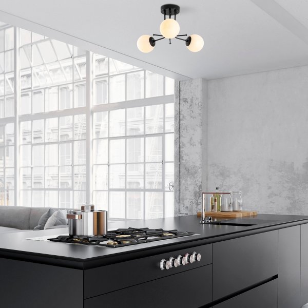 Plafonnier Daisy 147-AV3 - Noir/blanc