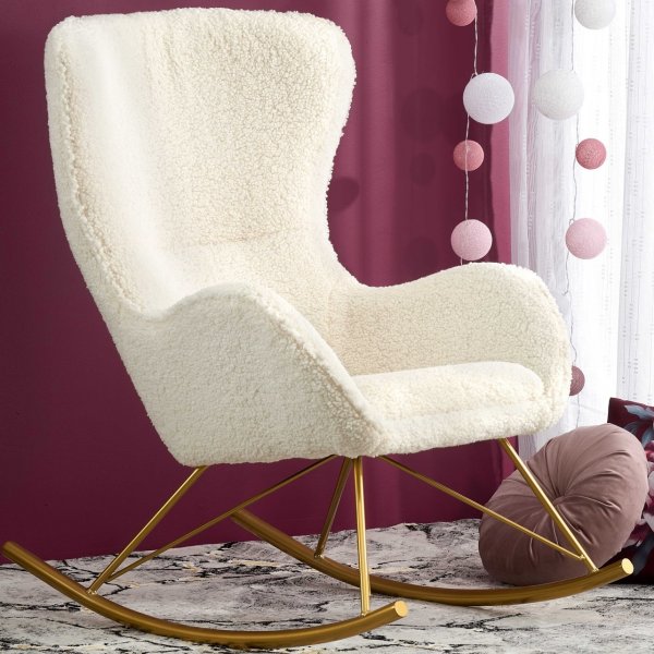 Chaise  bascule Doro - Blanc crme/or