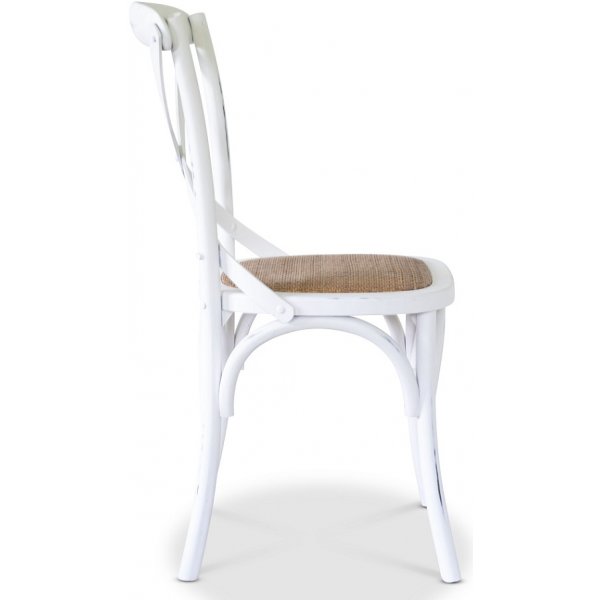 Gaston vit stol med rottingsits + Möbeltassar Gaston vit stol med rottingsits + Möbeltassar