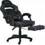 Canyon gamingstol med fotstd - Svart PU/gr camo