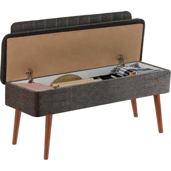 Banc Vina avec dossier - Noyer/anthracite