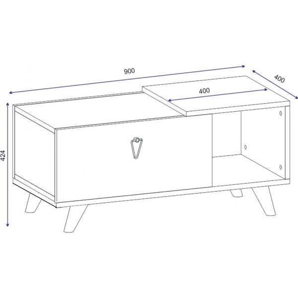 Engel soffbord 90 x 40 cm - Valnöt/marmor Engel soffbord 90 x 40 cm - Valnöt/marmor