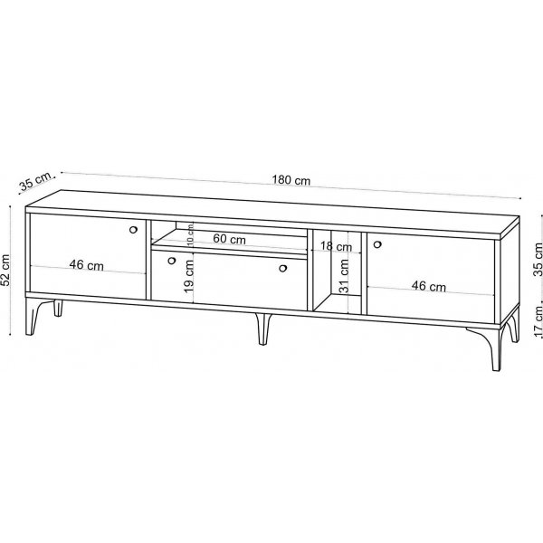 Banc multimédia Penny - Chêne Banc multimédia Penny - Chêne