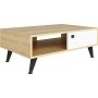 Athena soffbord 90 x 60 cm - Safir/ek/vit