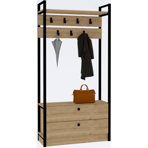 Meuble d'entrée Manolya - Saphir/noir Meuble d'entrée Manolya - Saphir/noir