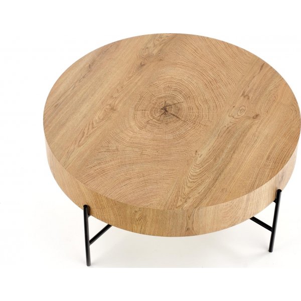 Table basse ronde Ennis Ø80 cm - Chêne/noir Table basse ronde Ennis Ø80 cm - Chêne/noir