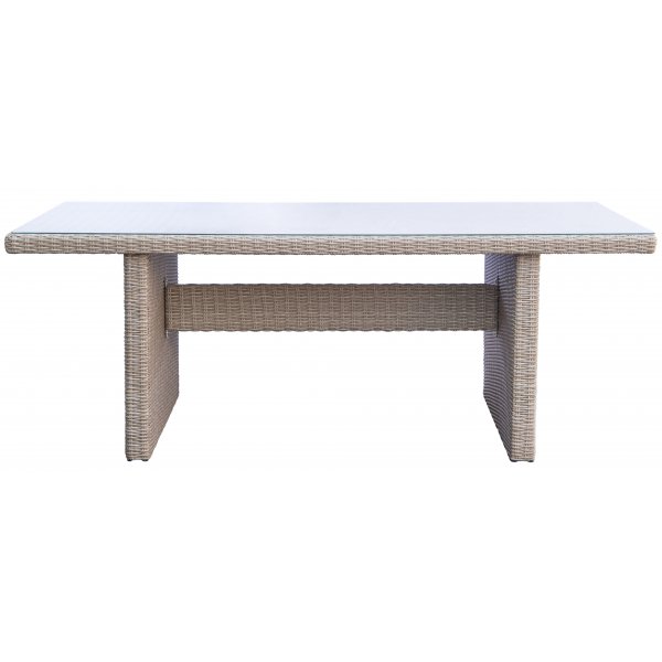 Utegrupp: 6 stolar och bord 200 x 100 cm rotting - Hampton/Mercury