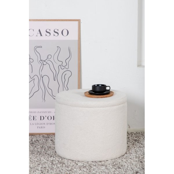 Pouf Jabar - Peluche blanche