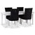 Paris matgrupp vitt bord med 4 st Tuva Decotique stolar i svart sammet med rygghandtag