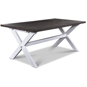 Nomi matbord med x-ben 180 cm - Vit/Brungrå