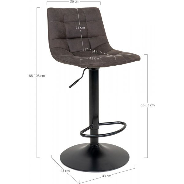 Middelfart Barstol - Mrkgr/svart + Flckborttagare fr mbler