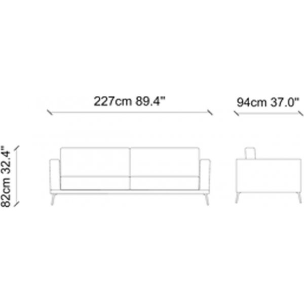 Jade 3-sits soffa - Blå Jade 3-sits soffa - Blå