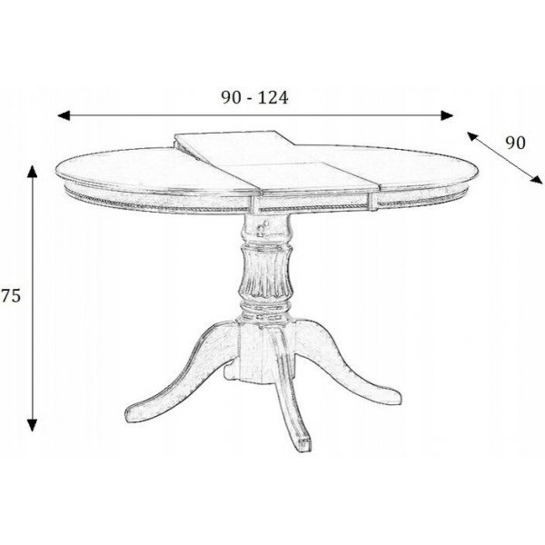 Dana vitt matbord 90-124 cm + Möbeltassar Dana vitt matbord 90-124 cm + Möbeltassar