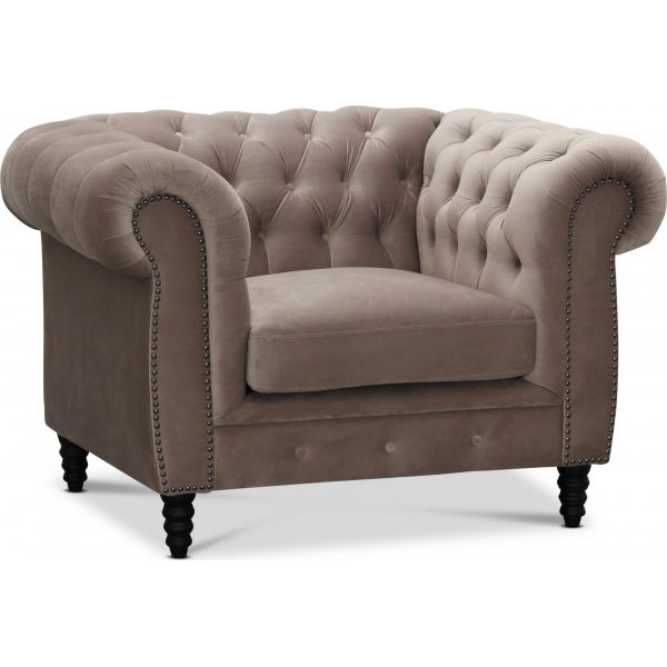 Chesterfield Cambridge Ftlj - Ljusgr sammet