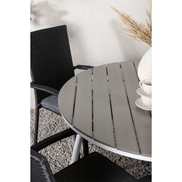 Break utematgrupp med 4 st Anna stolar - Grå/Vit Break utematgrupp med 4 st Anna stolar - Grå/Vit