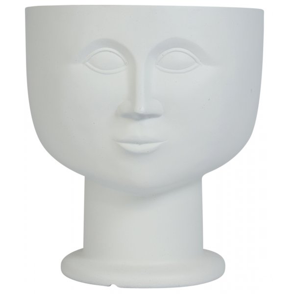 Kruka Anstikte H31 cm - Vit