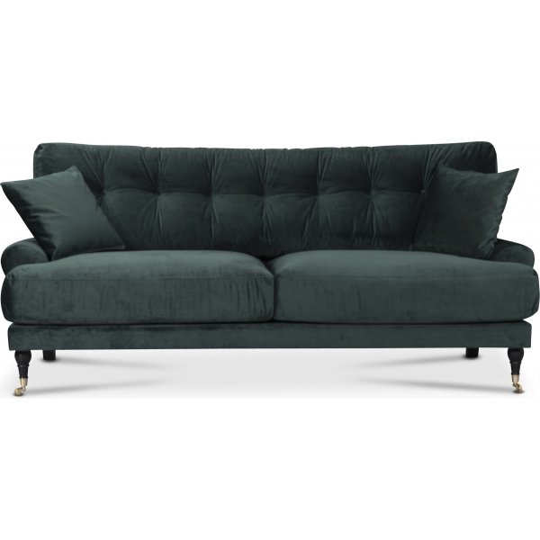 Adena 2-sits soffa - Mrkgrn sammet