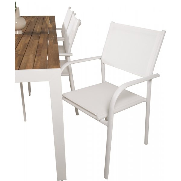 Bois utematgrupp med 6 st Santorini stolar - Natur/Vit