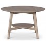 Bridge runt soffbord med hylla 80 cm - Whitewash