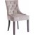 Chaise Tuva avec poigne dans le dossier - Velours gris-beige + Pieds de meubles