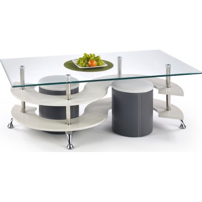Meeting soffbord inklusive sittpallar 130 x 70 cm - Mörk grå/grå