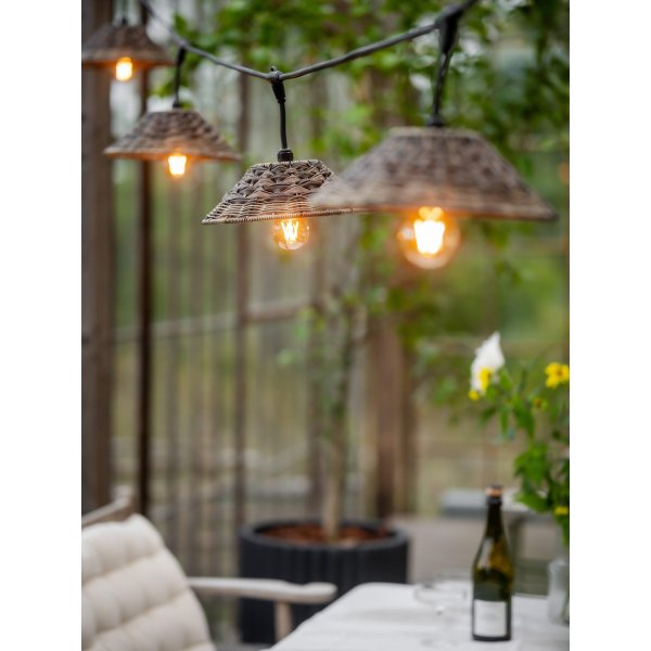 Guirlande lumineuse Flex Out pour extrieur avec abat-jour Lisen - 6,5 m - Marron/noir