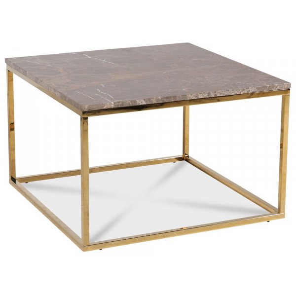 Accent soffbord 75 - Brun marmor / Blank mssing