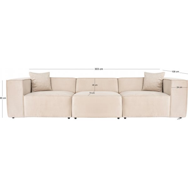 Lora 3-sits soffa - Cream Lora 3-sits soffa - Cream