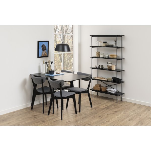 Table à manger Roxby 80-120 cm - Noir Table à manger Roxby 80-120 cm - Noir