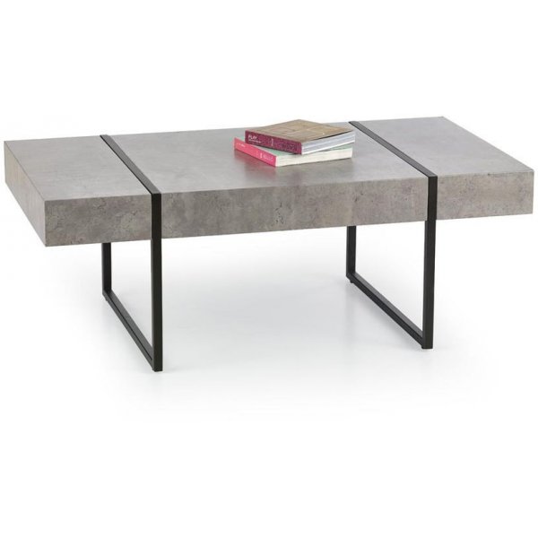 Carin soffbord - Svart/betongmnster