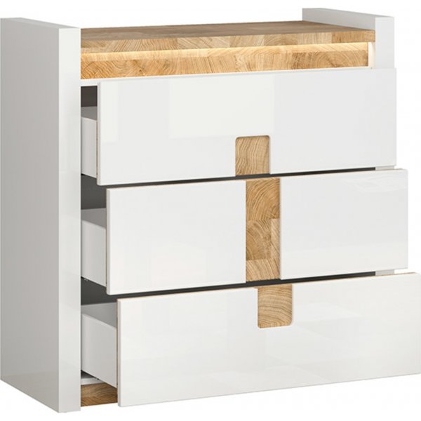 Alameda ladekast 97 x 96,5 cm - Wit/eiken