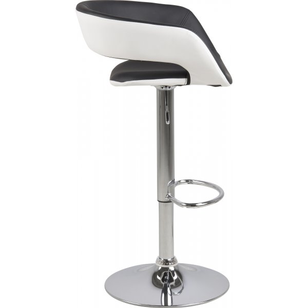 Grace barstol 104 cm - Svart PU/vit PU