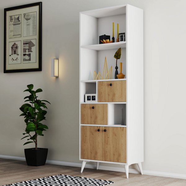 Ninova bokhylla - Vit/ek