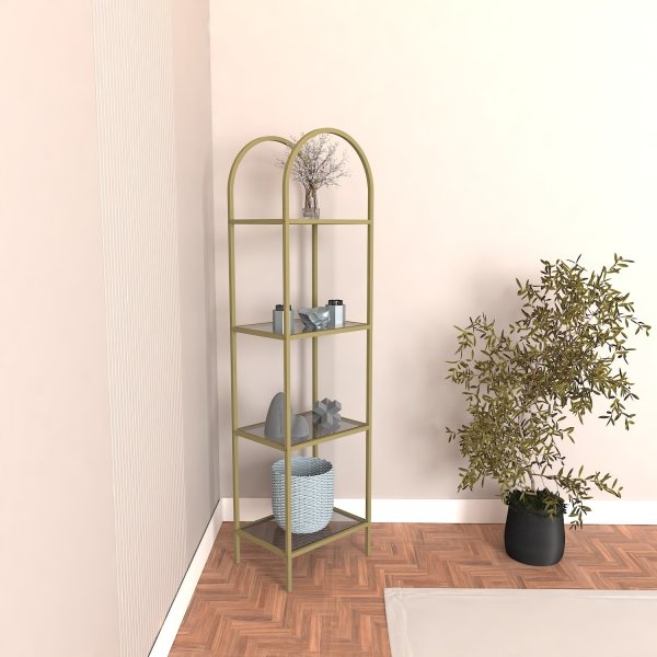 Mona bokhylla 40 x 30 x 152 cm - Guld Mona bokhylla 40 x 30 x 152 cm - Guld