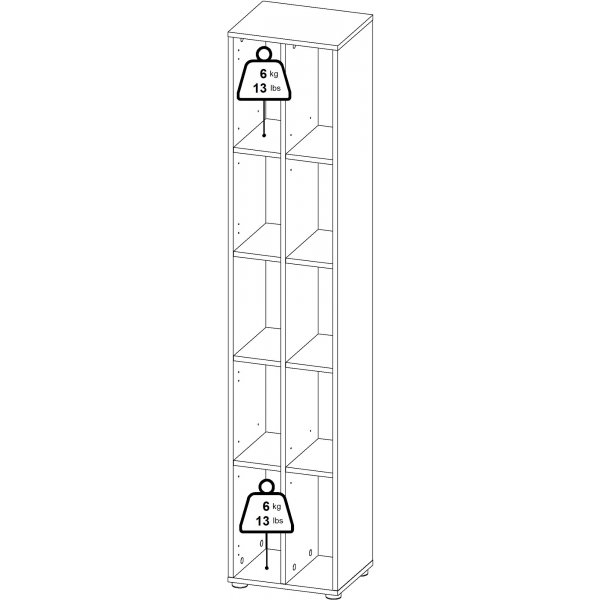 Sign bokhylla med avgränsare - Mattgrå/hickory Sign bokhylla med avgränsare - Mattgrå/hickory