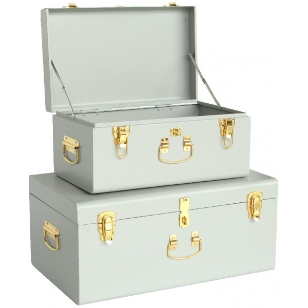 Matteus vintage Koffert set - Ljusgr� / M�ssing