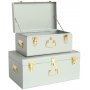 Matteus vintage Koffert set - Ljusgr / Mssing + Textilskydd fr mbler