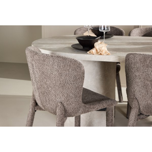 Matbord Narvik med 6st Astoria stolar - Brun/beige