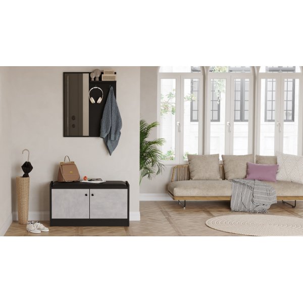 Louise hallmöbel - Stone/svart Louise hallmöbel - Stone/svart
