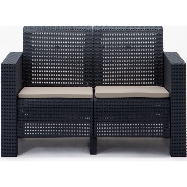 Groupe de salon Aksu avec canapé 2 places - Anthracite Groupe de salon Aksu avec canapé 2 places - Anthracite