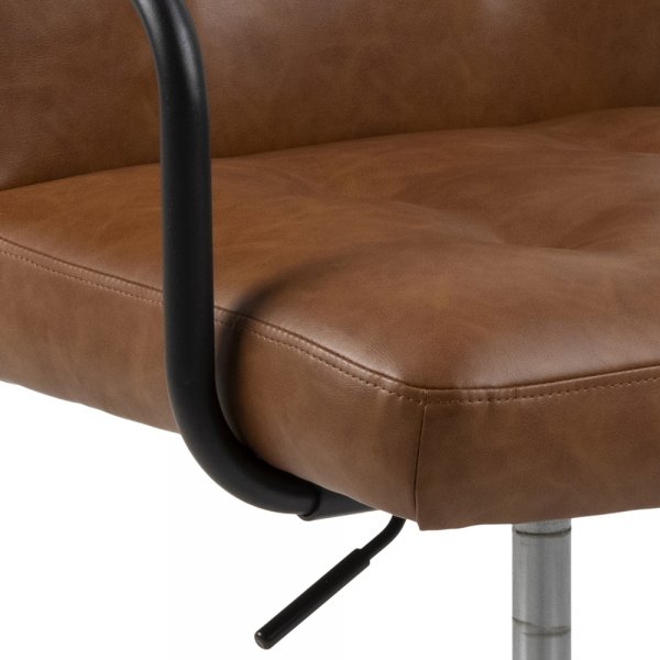 Chaise de bureau Cosmo avec accoudoirs - PU marron Chaise de bureau Cosmo avec accoudoirs - PU marron