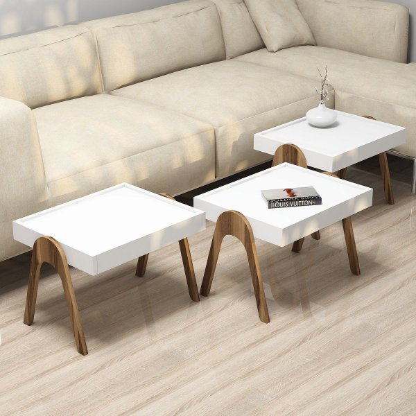 Table Roma 53,6 x 40 cm - Noyer/blanc Table Roma 53,6 x 40 cm - Noyer/blanc
