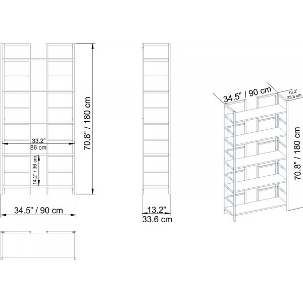 Tinleys bokhylla - Svart/vit Tinleys bokhylla - Svart/vit